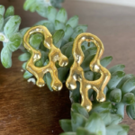 Brincos abstrato dourado